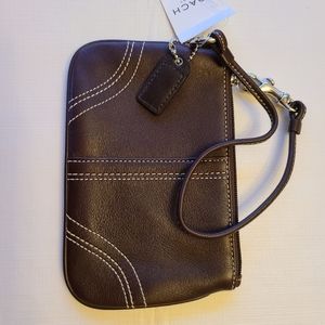 NEW COACH  Soho Purple Leather Wristlet with Box